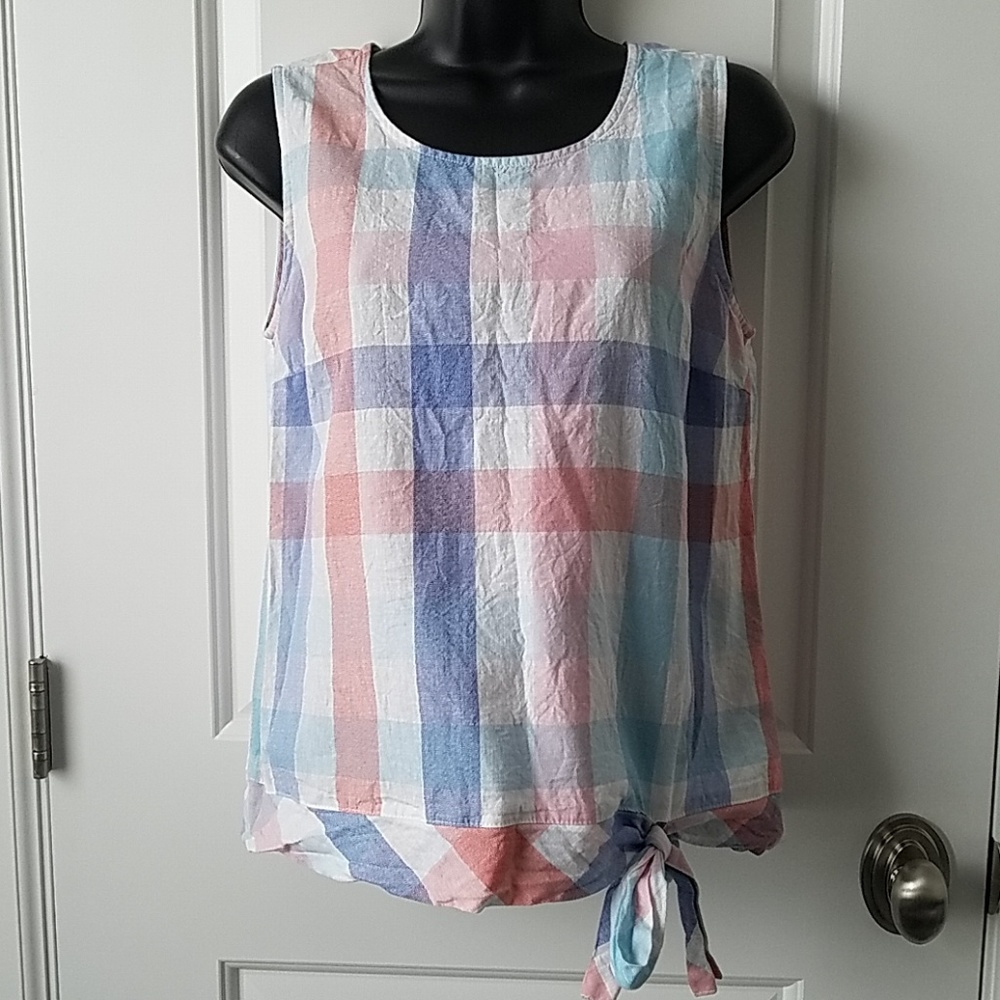 J.Crew Factory Gingham Side Tie Shell - image 3